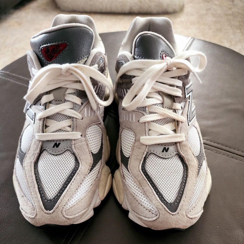White and Gray New Balance 9060 Size 6.5 Men's Sneakers